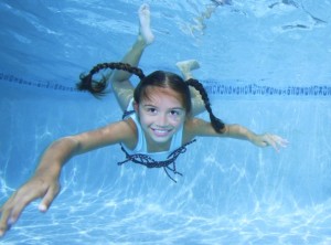 Child - learning to swim